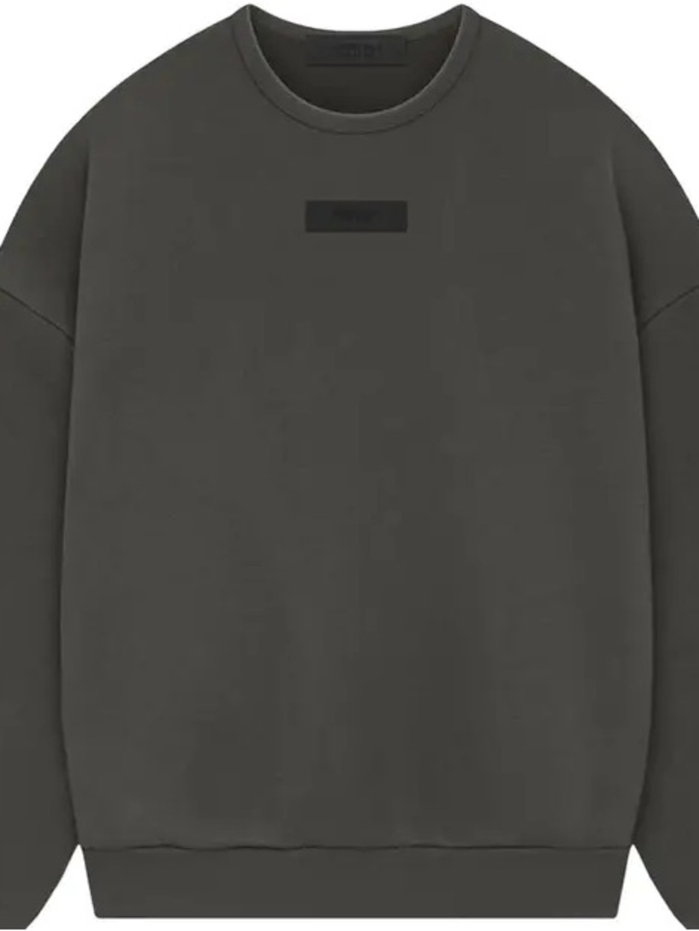 Essentials Olive Crewneck Sweatshirt with Rubber Logo Patch